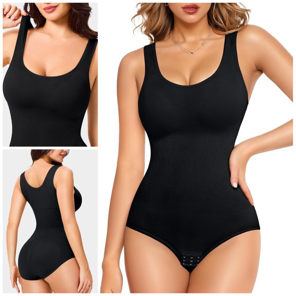 Bodysuits for Women Tummy Control Round Neck Body Suits Slim fit